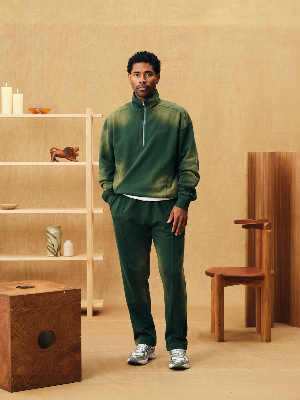 Green Vintage Half Zip Sweater | Mifland – Mifland : A Design Company
