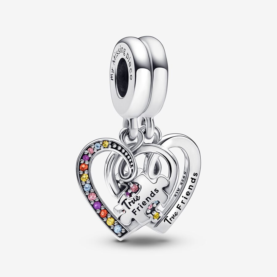 Puzzle Piece Hearts Splittable Friendship Dangle Charm – Monica