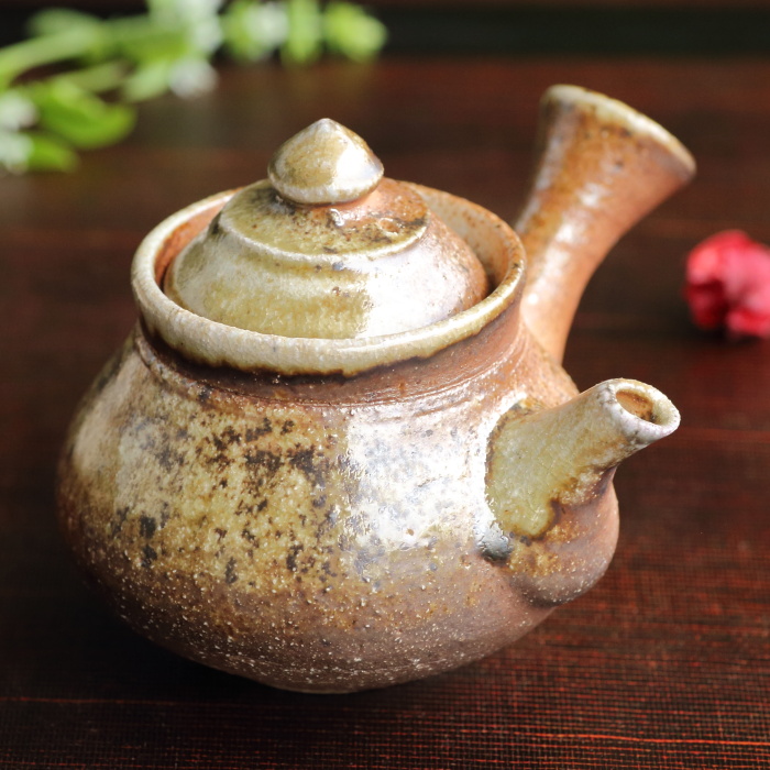 小島憲二 穴窯伊賀急須 満容量200ml 作家もの煎茶器 無釉 日本茶中国茶