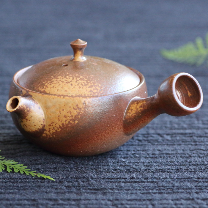 山本広已 焼締急須 満容量190ml 穴窯焼成 作家もの萬古焼茶器 日本茶