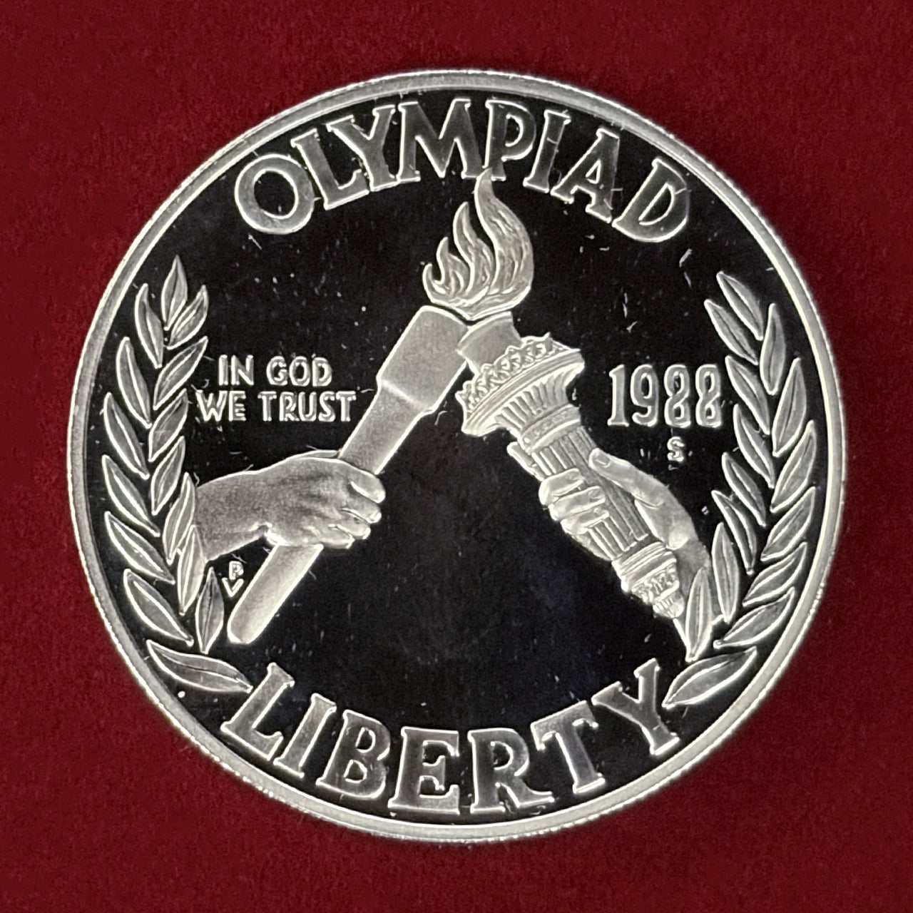 アメリカ】1988年ソウルオリンピック記念 1ドル 銀貨 プルーフ 1988［B