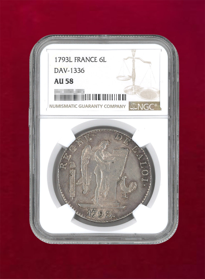 フランス】6リーブル 銀貨 1793L NGC AU58［B-0000014］ – ワールド