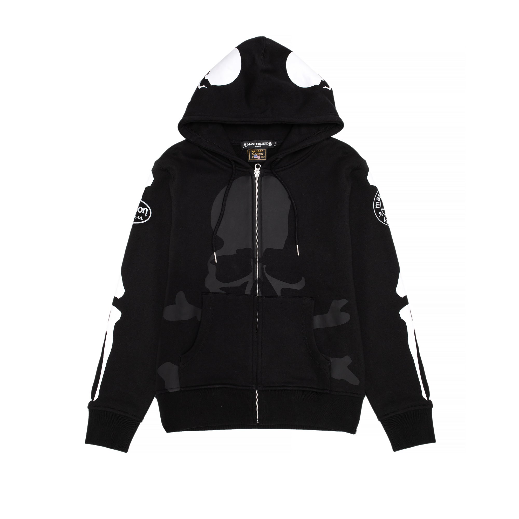 Mastermind WORLD x Vanson Mens Bone Zip Hoodie – Extra Butter
