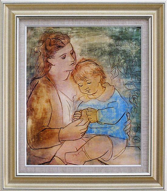 ピカソ『母と子』F8 【送料無料】 ガレリア・フランジェリコの複製絵画