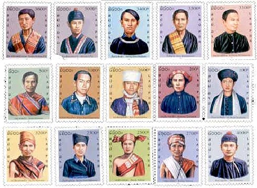 色鮮やかな世界の民族衣装の切手 アジア編 タイ・ラオス・ミャンマー
