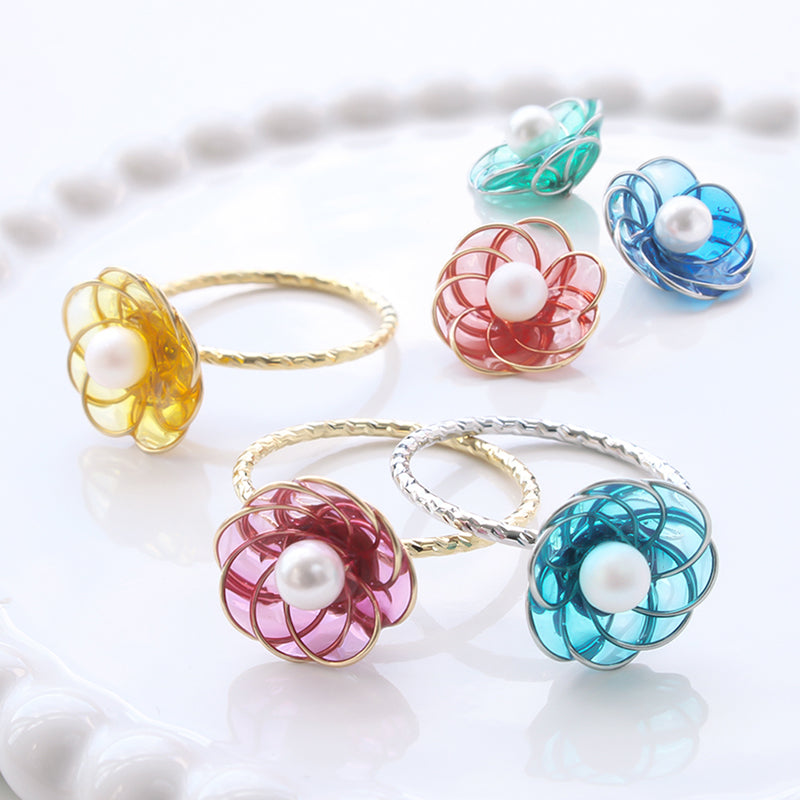 レシピNo.KR0950 レジンで彩るカラフルなワイヤーフラワーリング – 貴