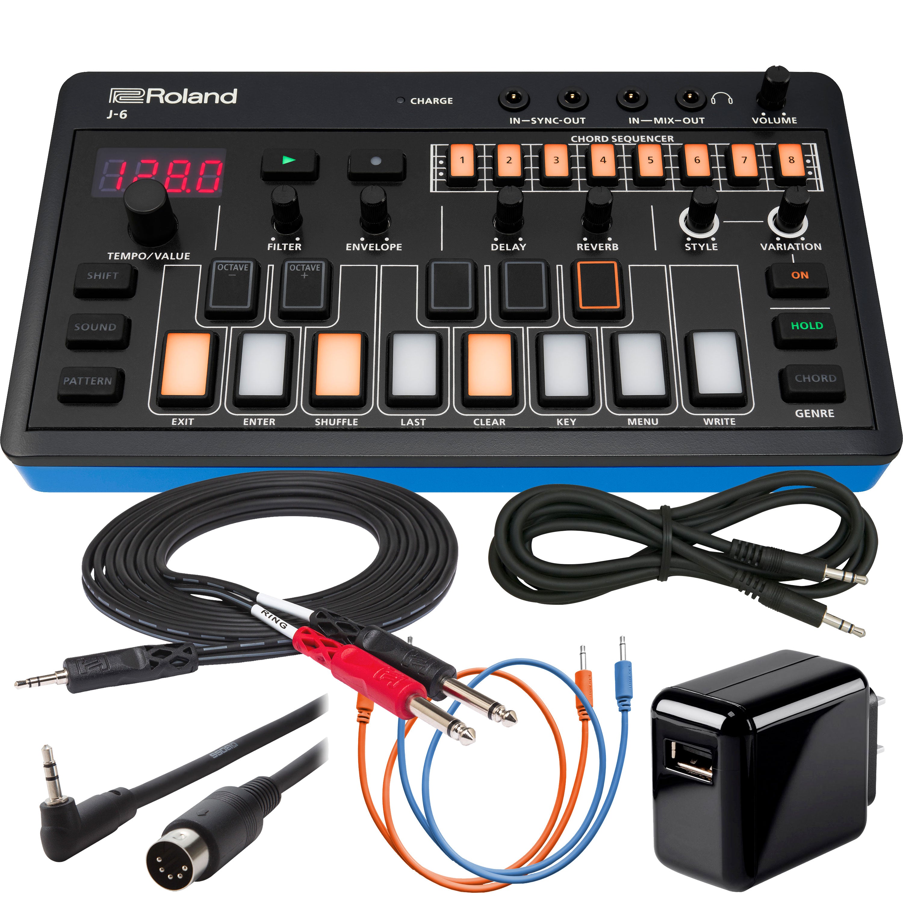 Roland Aira Compact J-6 Chord Synthesizer POWER & CABLE KIT