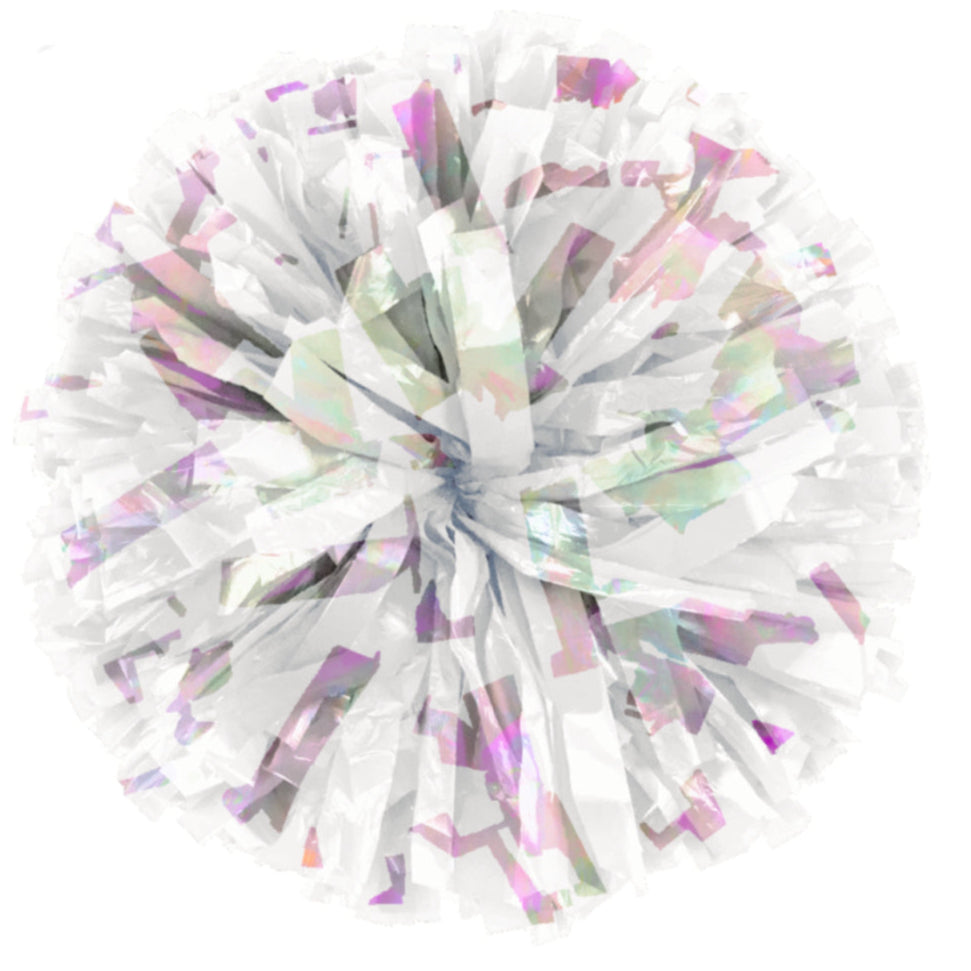 E-Z Order! White Metallic with Iridescent Flash Poms – Pom Express