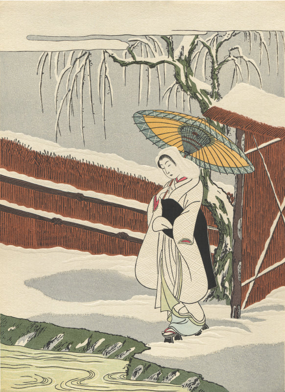 Suzuki Harunobu（鈴木春信） 鈴木春信「雪中鷺娘」｜オンラインストア