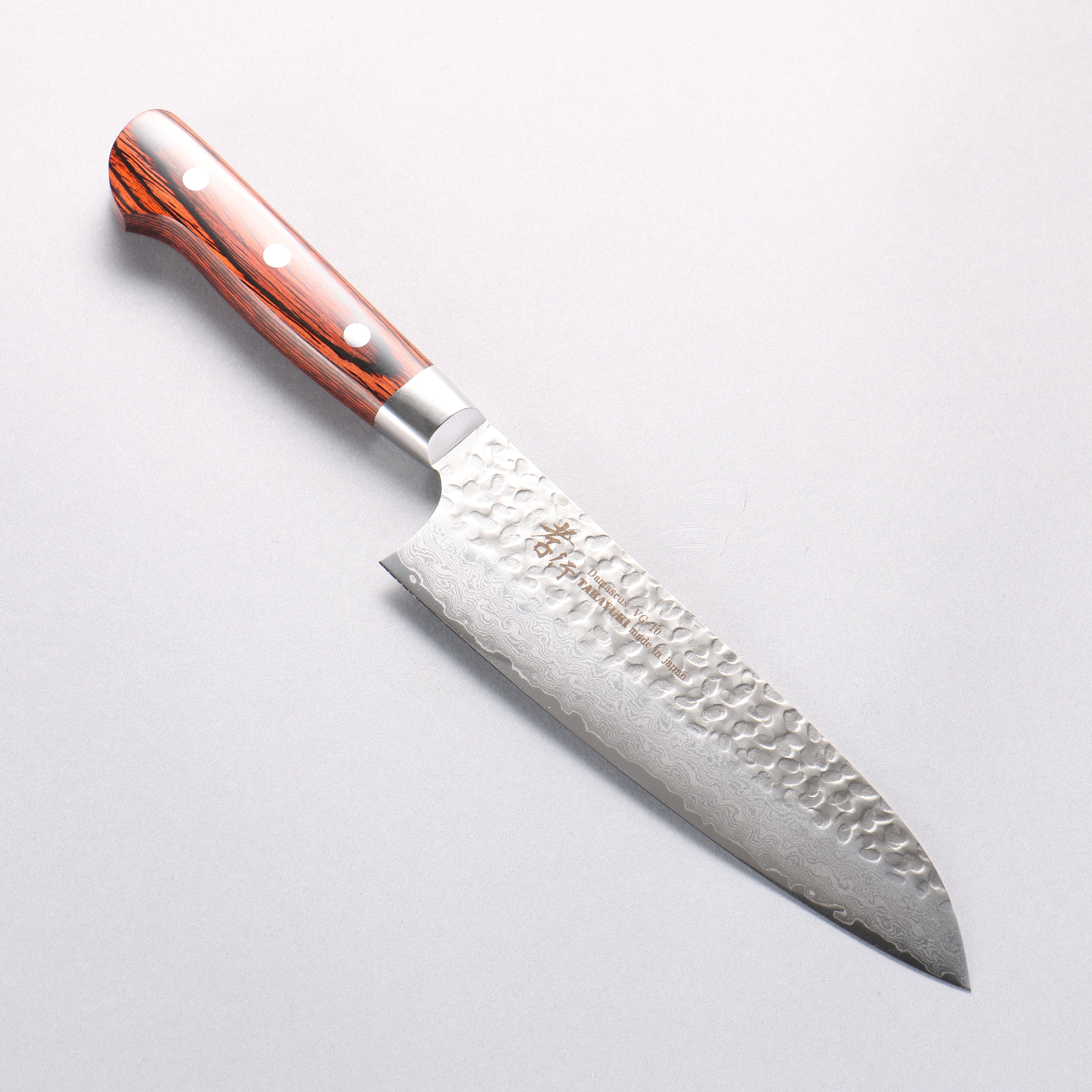 堺 孝行 VG10 33層 ダマスカス 三徳包丁 180mm マホガニー柄 – 清助