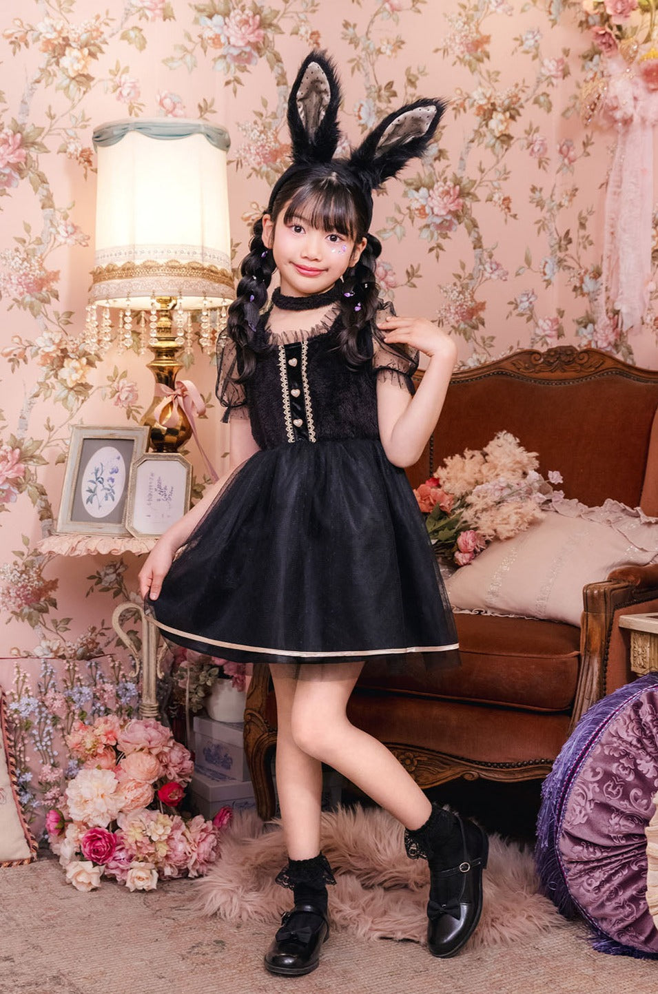コスプレ キッズ ハロウィン ミミラパンノワール 120/140 ブラック