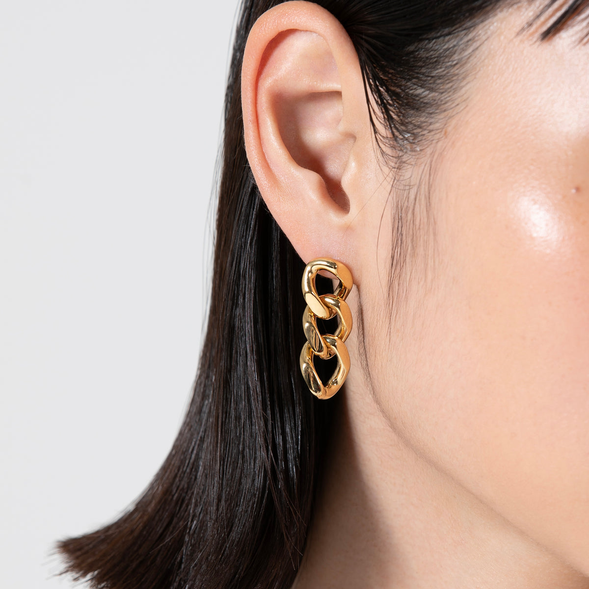 フラットリンクチェーンピアス – Bijou de M
