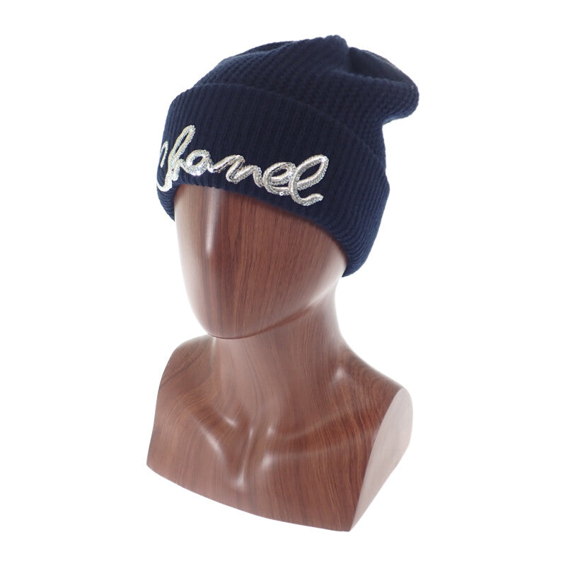 シャネル CHANEL ロゴ入り ニット帽 AA8313 ニットキャップ カシミヤ