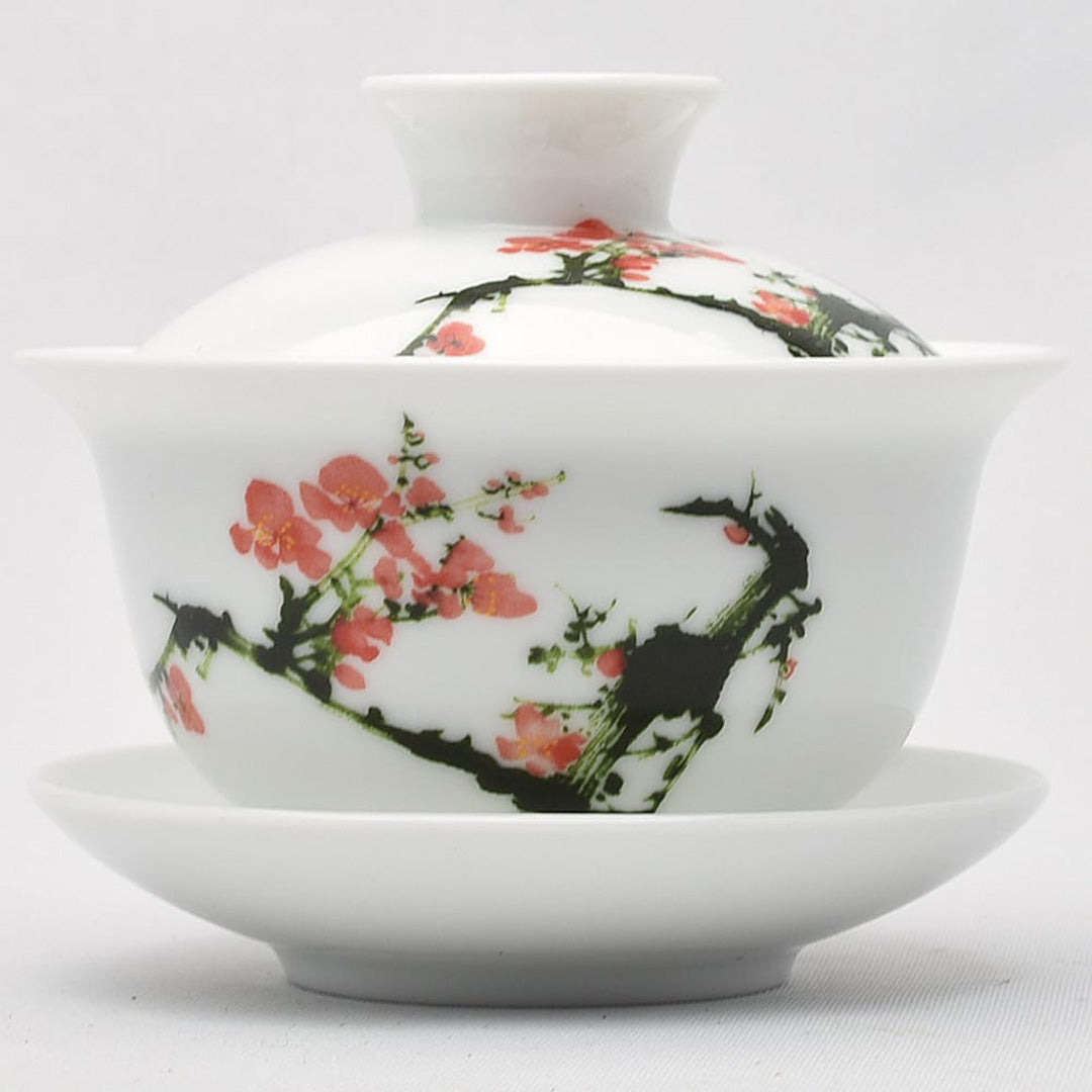蓋碗｜彩磁紅梅｜中国茶器専門店の通販・天香茶行
