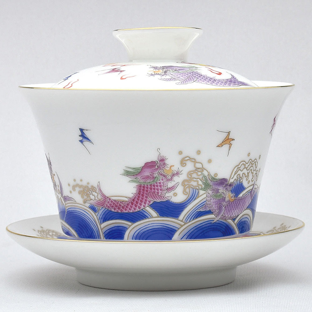 蓋碗｜描金・龍騰四海｜中国茶器専門店の通販・天香茶行