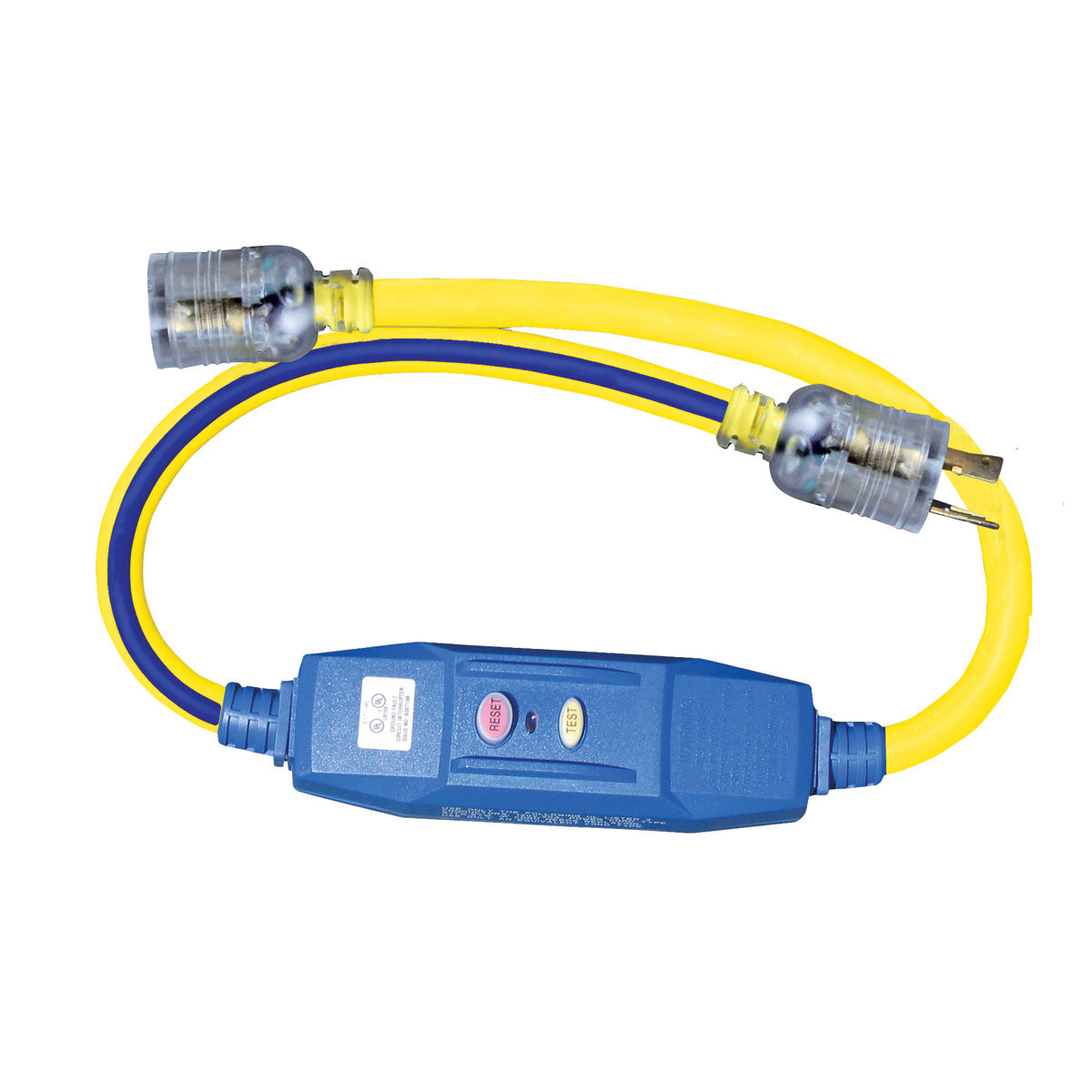 20 Amp Locking In-Line GFCI Adapter with Lighted Ends - 12 gauge