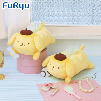 ポムポムプリン 寝そべりぬいぐるみティッシュケース｜タイトーの8月の