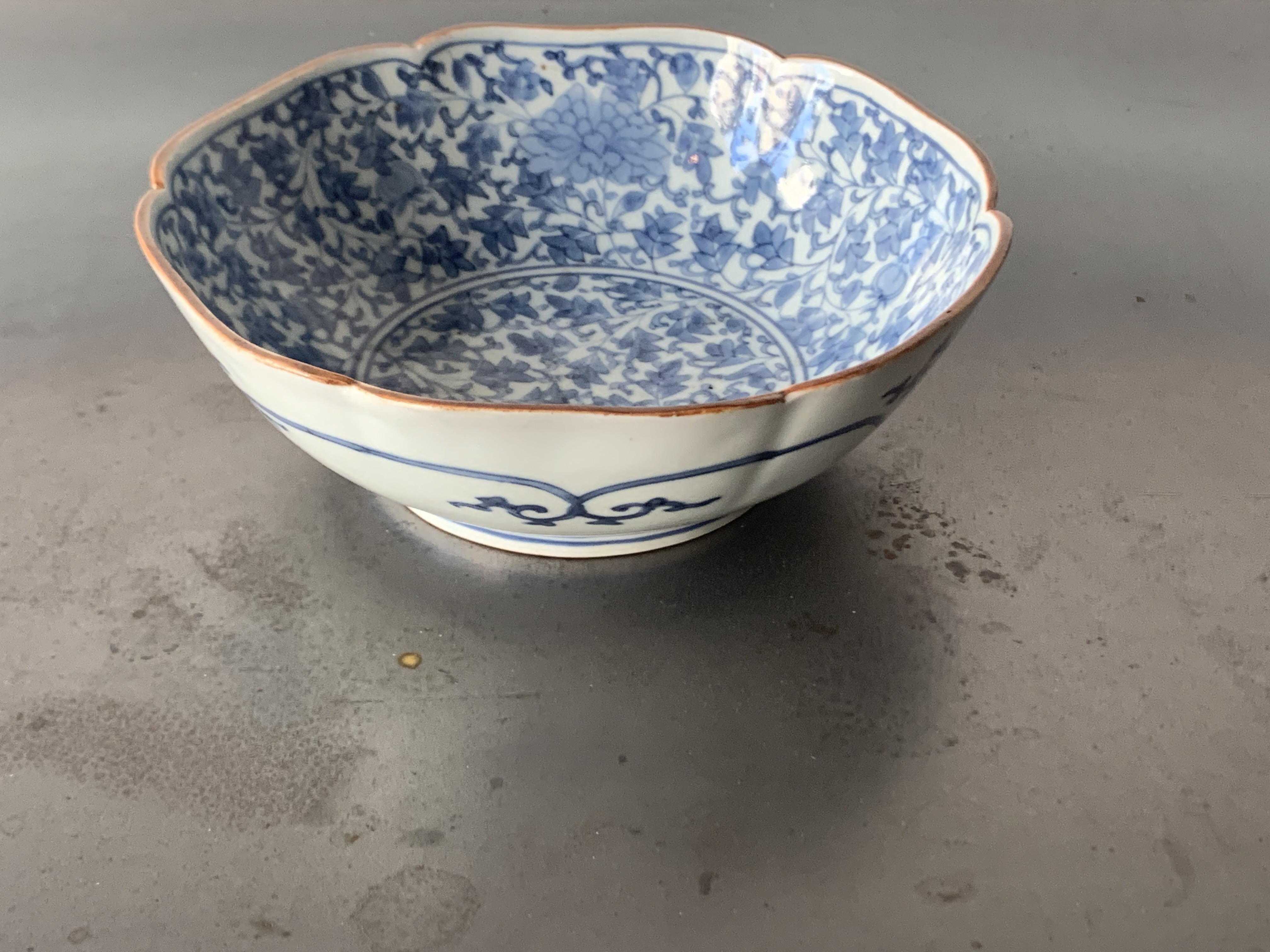 古伊万里染付花唐草文膾皿｜古美術 桃凛