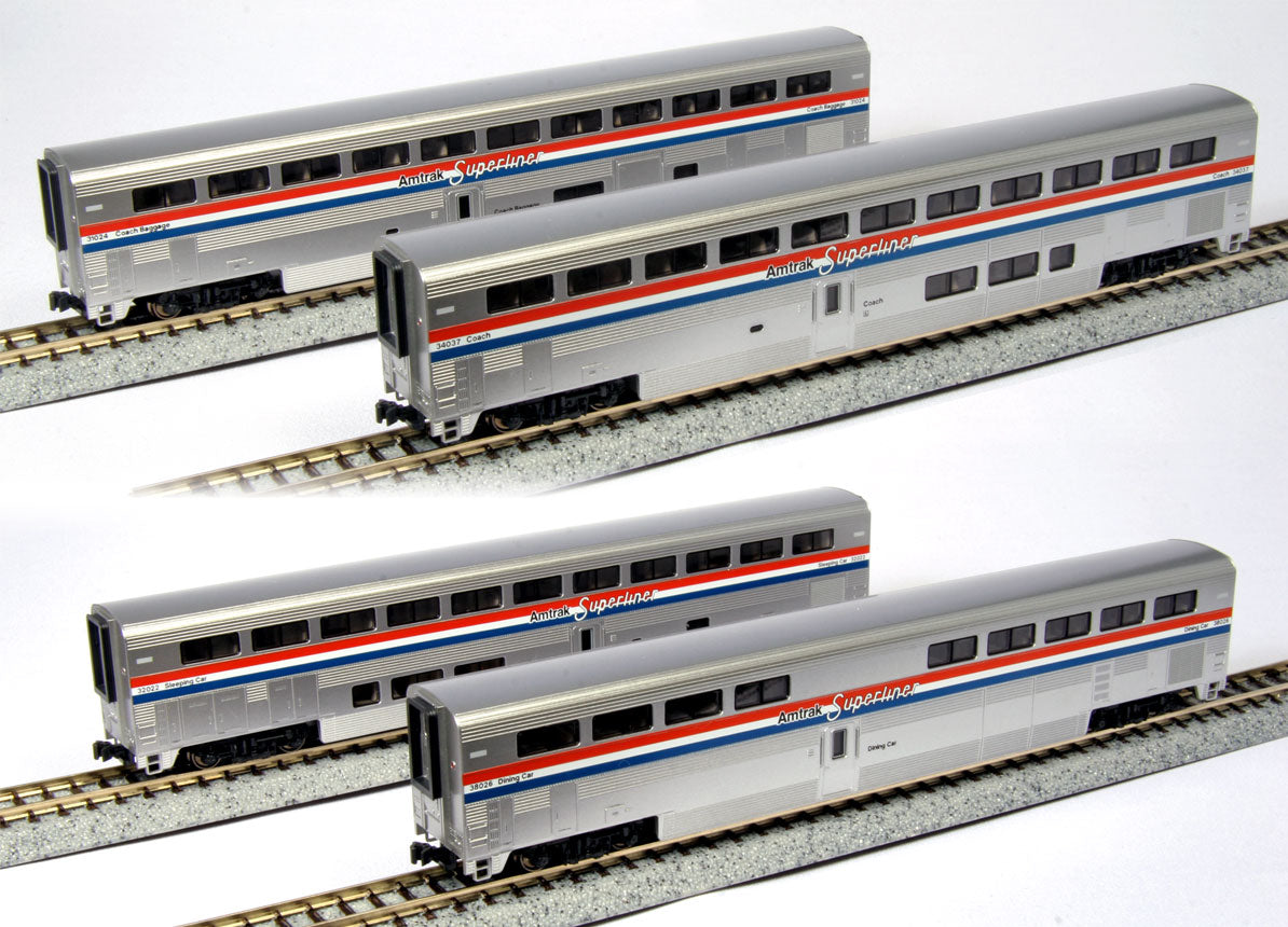 Kato 106-3517 N Amtrak Phase III Superliner Passenger Cars - Set A