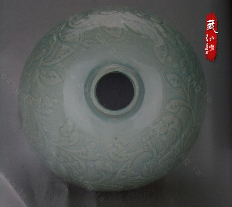 南宋景德镇窑青白釉刻划花缠枝花卉纹梅瓶-南宋湖田-瓶罐炉- 藏点啦古玩网