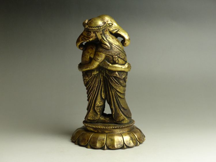 古美術 猫 - 銅鍍金歓喜天像 | 古美術品専門サイト fufufufu.com
