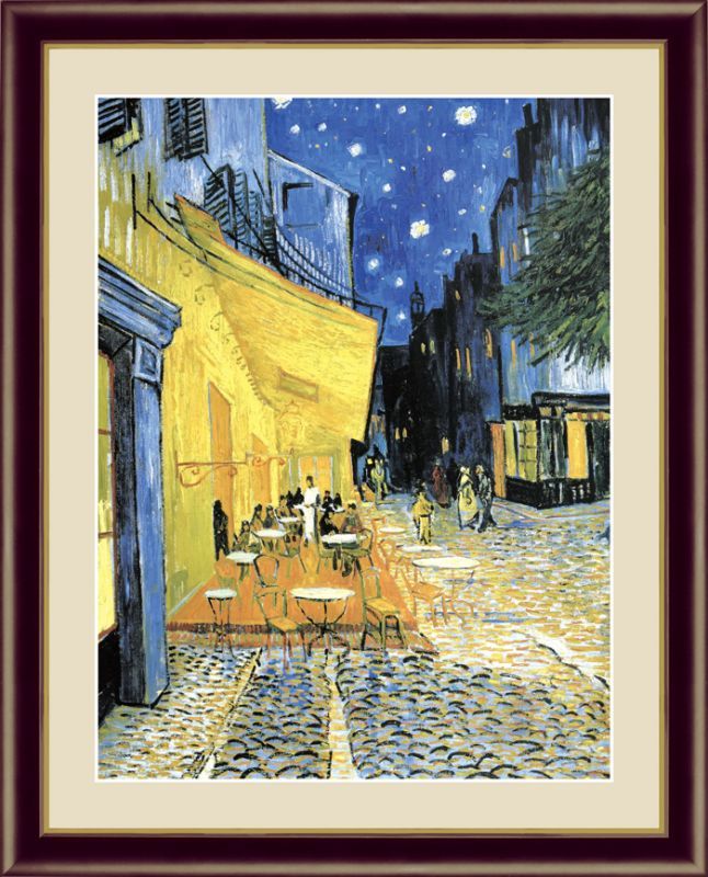 アート額絵 ゴッホ F6サイズ 夜のカフェテラス - リベルタヴィラ 本店