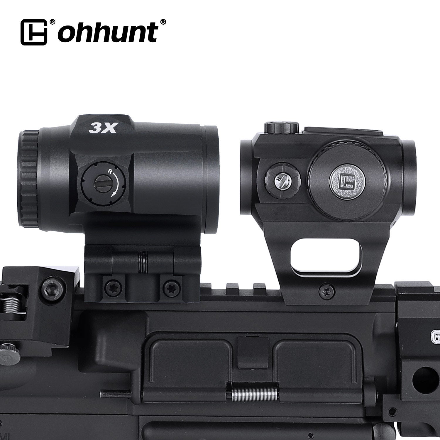 ohhunt® レッド ドット マグニファイア コンボ、3 MOA シェイク