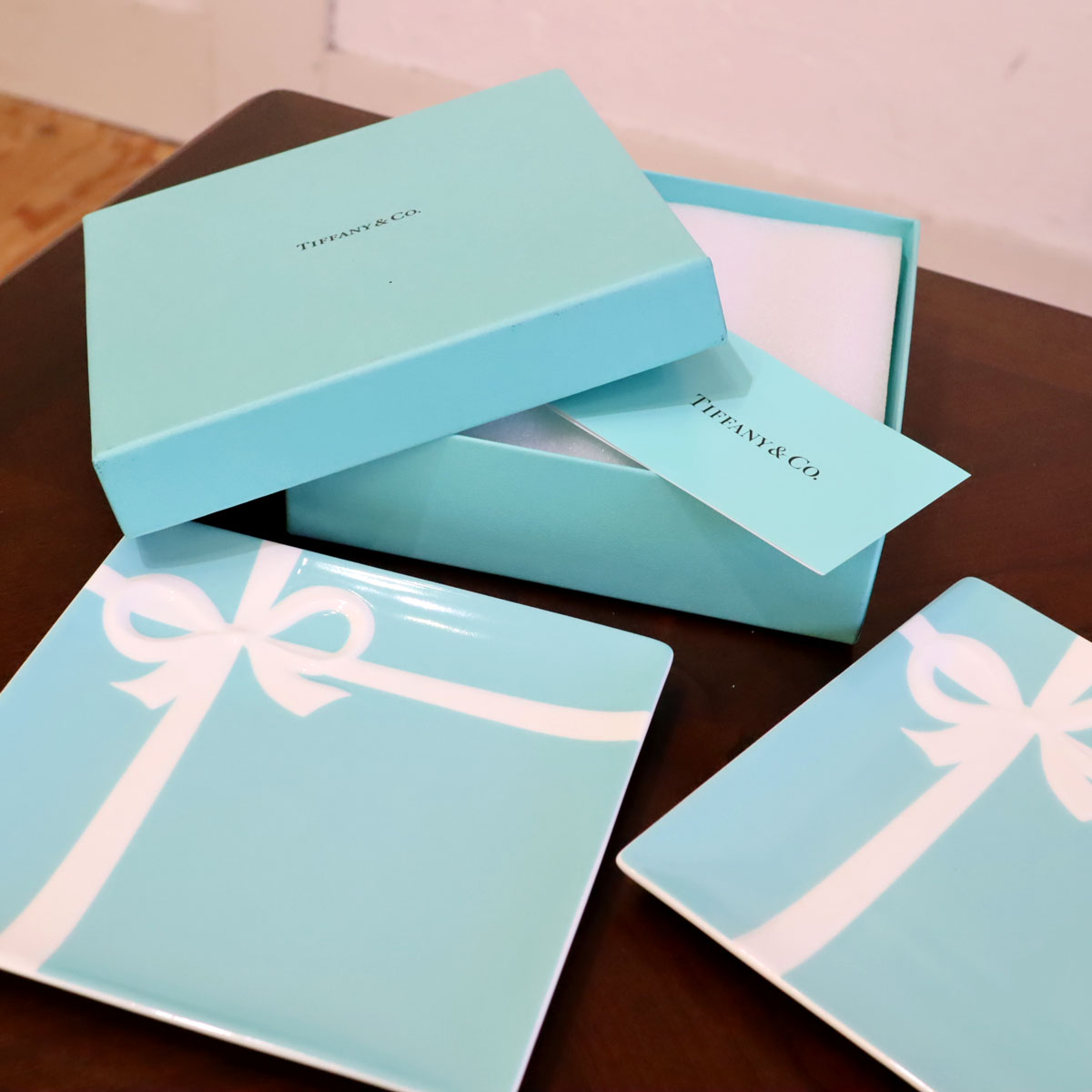 ティファニー / TIFFANY & Co ブルーボウ デザートプレート2枚Set 洋食