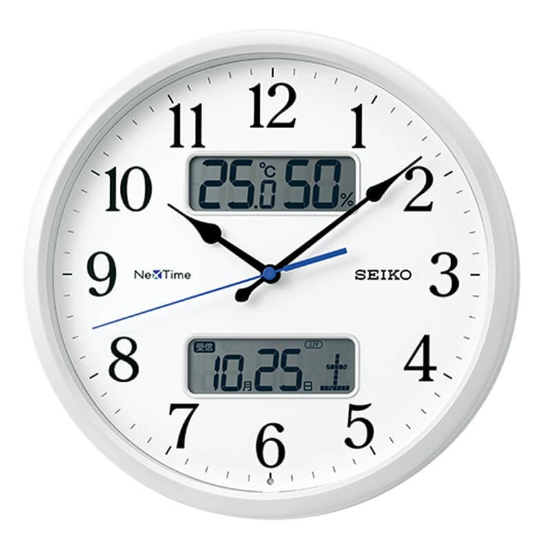 SEIKO セイコー ネクスタイム(液晶表示付) 電波掛け時計 ZS251W – 正美