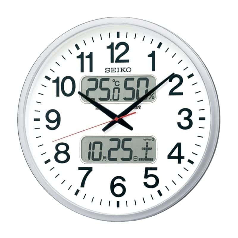 SEIKO セイコー オフィスタイプ 電波掛け時計 KX237S シルバー 50cm