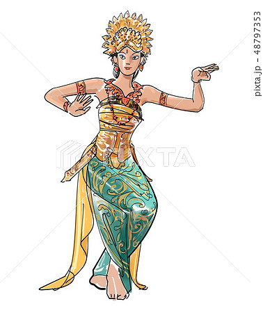 バリ島の踊りのイラスト素材 [48797353] - PIXTA