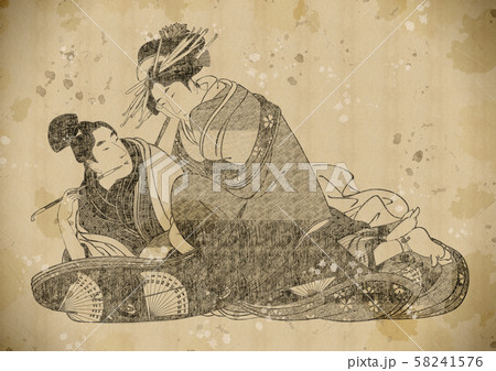 浮世絵 男女 その3 vintageのイラスト素材 [58241576] - PIXTA
