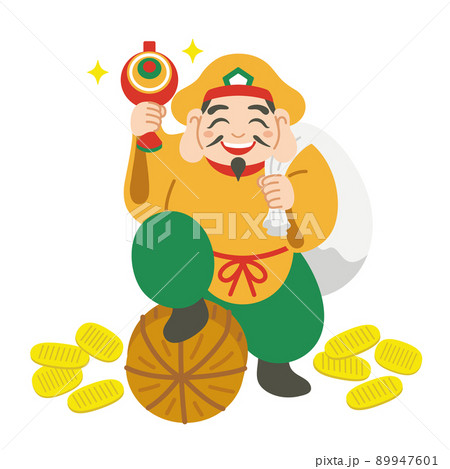 大黒天 大黒様 縁起物 開運 七福神 福の神 のイラスト素材 [89947601