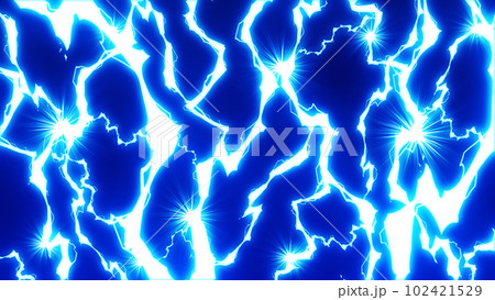 雷エフェクト画像素材｜青色の稲妻の背景イラストのイラスト素材
