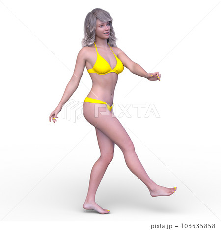 ビキニ姿の女性のイラスト素材 [103635858] - PIXTA