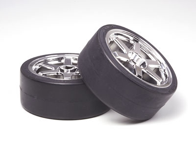 OP.960 メッキ6本スポークホイール ドリフトタイヤタイプD 2本(26mm・+