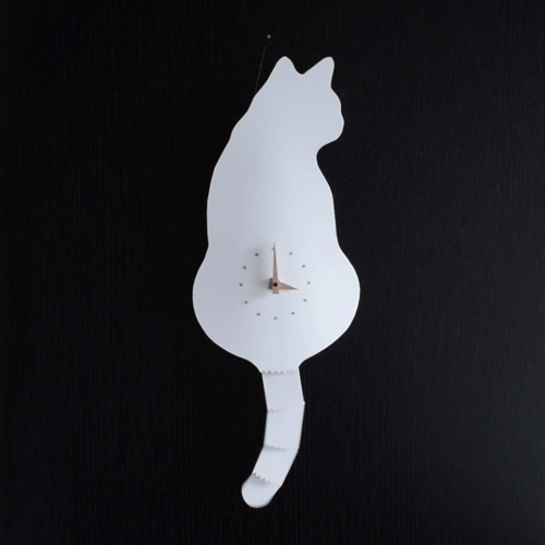 猫のしっぽをふる時計（猫時計） 藤井啓太郎 藤井 啓太郎 猫時計 シロ