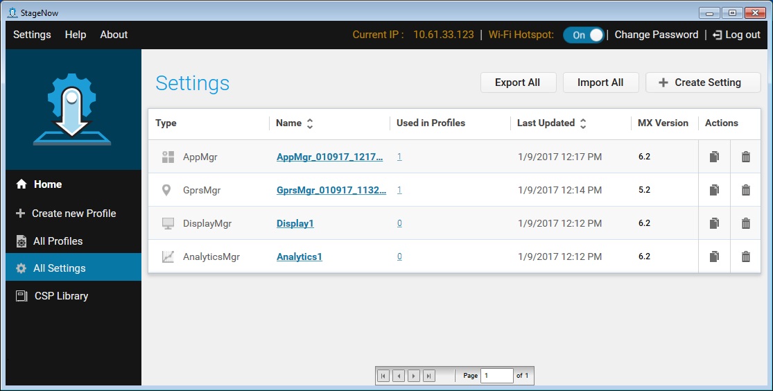 Settings - Zebra Technologies TechDocs