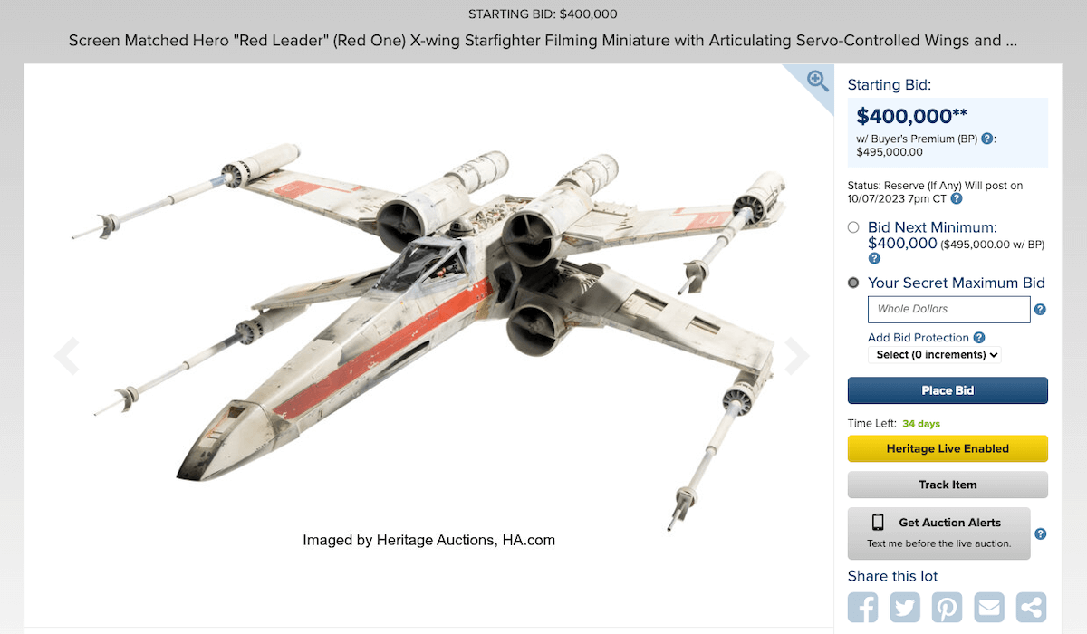 スター・ウォーズ エピソード4』幻のXウイングが約4億6千万円で落札