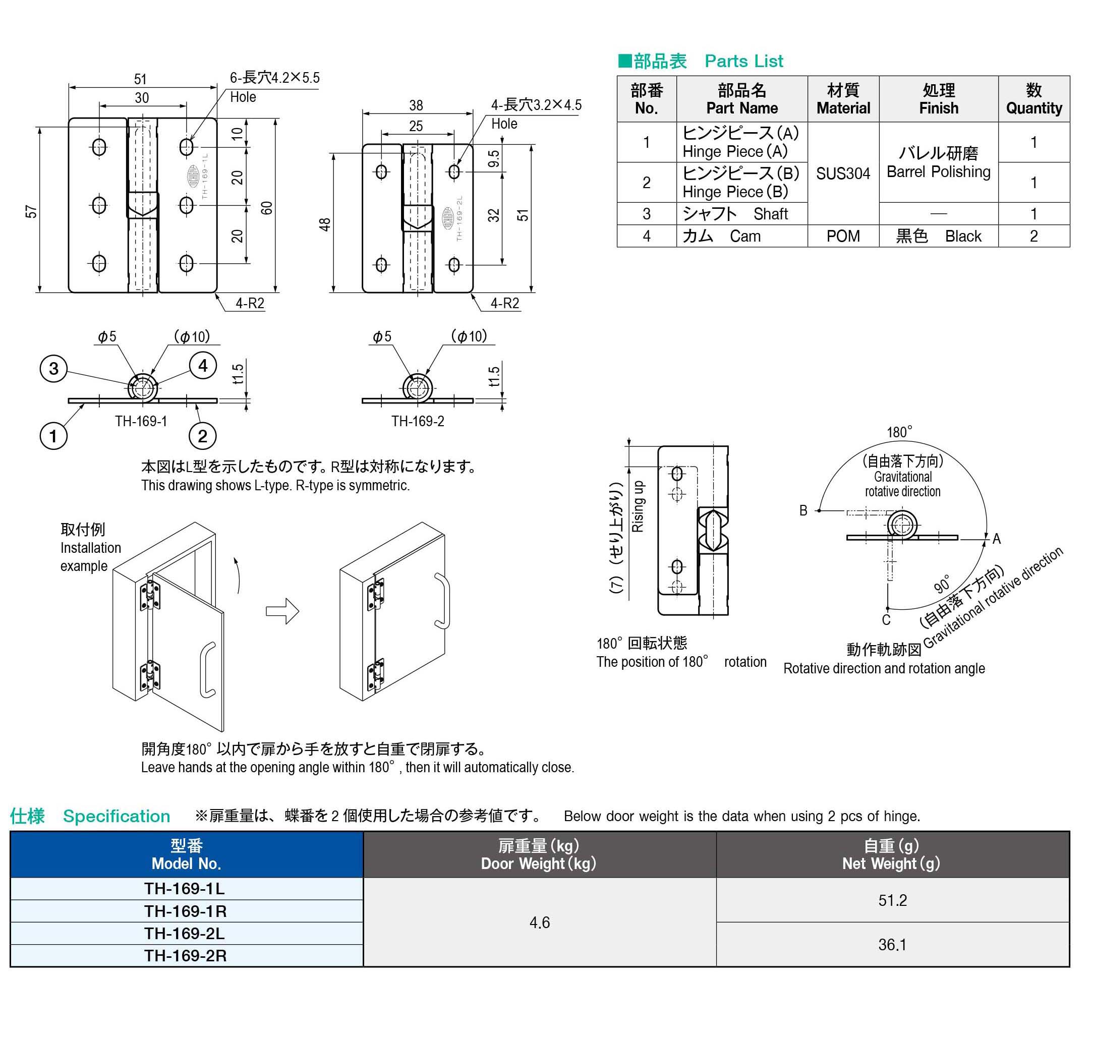 栃木屋EC_リフトヒンジ（廃止品）: ヒンジ