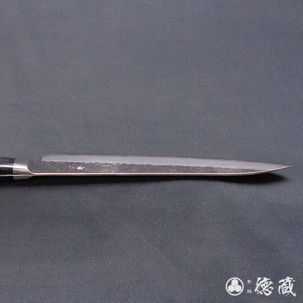 銀三 梨地仕上 牛刀包丁 黒ハンドル – 徳蔵刃物 TOKUZO KNIVES