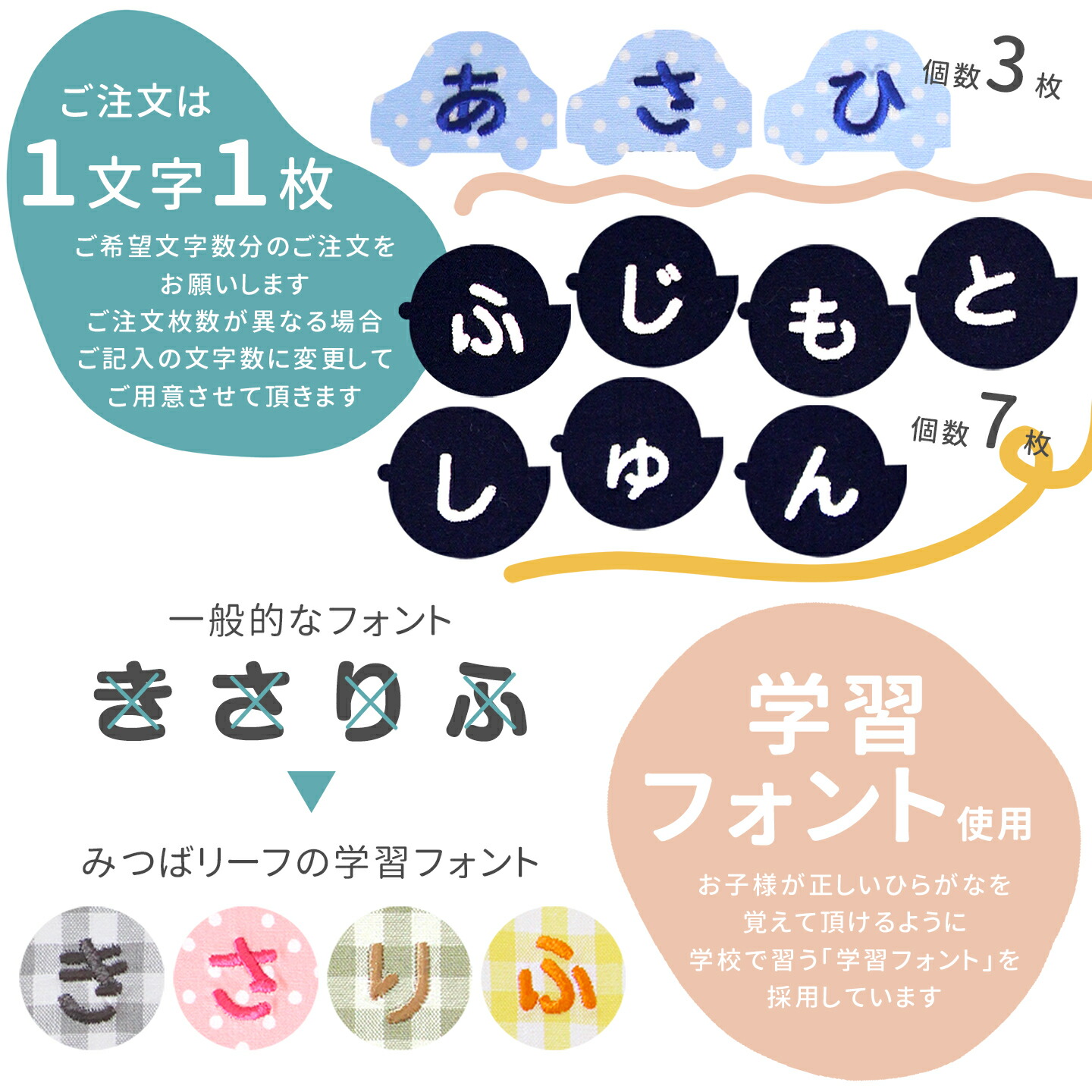 楽天市場】【予約販売・20枚以上のご購入限定】1文字 お名前ワッペン