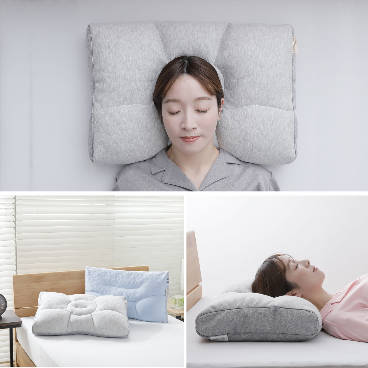楽天市場】首肩楽寝枕DX グレー (40×58×8cm） 横向き枕 仰向け 横向き