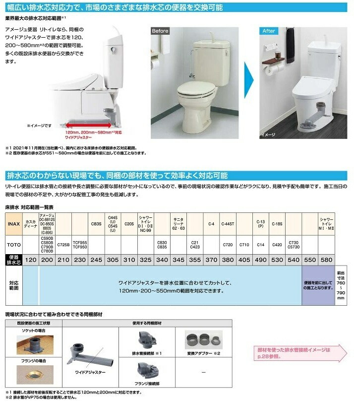 楽天市場】LIXIL INAX アメージュ便器リトイレ アクアセラミック 寒冷