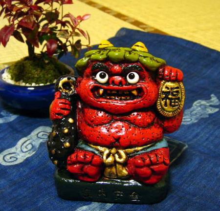 楽天市場】陶器 置物 貯金箱 福鬼貯金箱 おにBANK 鬼 節分 魔除け : 笑