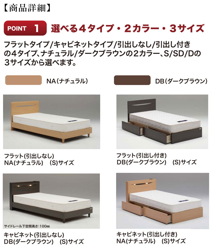 楽天市場】シングル ベッドフレームのみ キャビネットタイプ レッグ