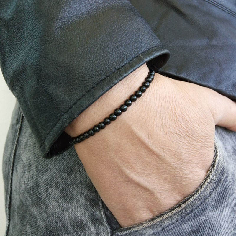 楽天市場】ストーンビーズブレスレット （ライオネル）1個販売 黒色