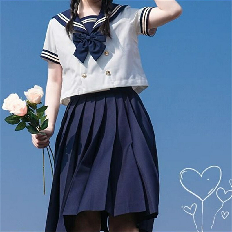楽天市場】セーラー服 セットアップ 二本線 リボン コスプレ 大きい