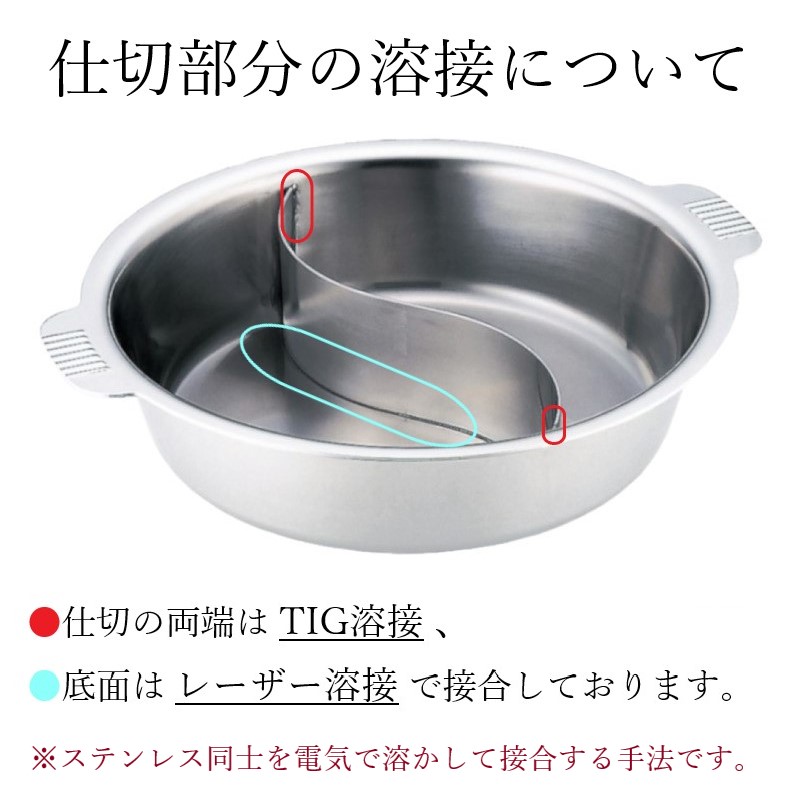 楽天市場】ちり鍋 2仕切 21cm (内寸約20cm) 蓋付 SW 仕切鍋 仕切付 IH