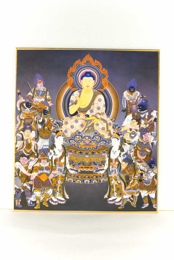 楽天市場】仏画色紙 薬師如来十二神将 : 仏像仏画チベット美術卸の天竺堂